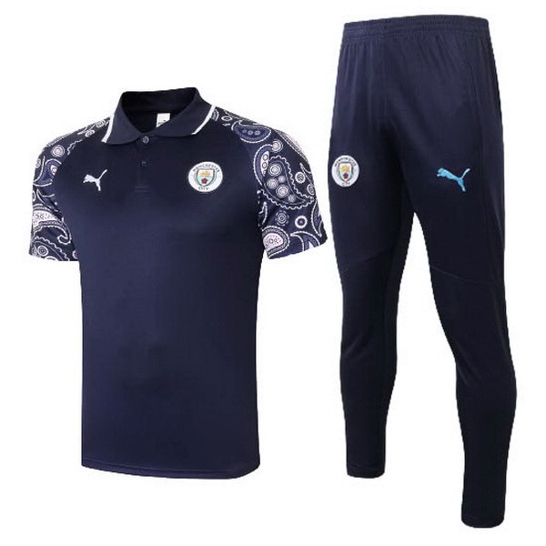 Polo Manchester City Komplett Set 2020-21 Lila Schwarz